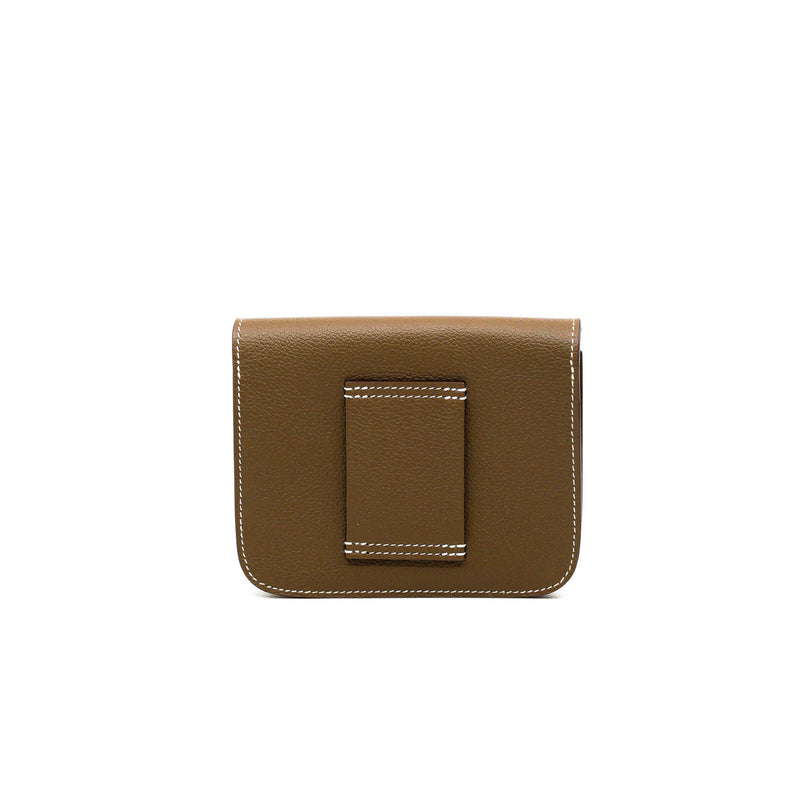 constance slim etoupe leather b stamp