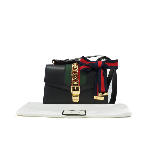 slyvie mm black with leather strap - L'UXE LINK
