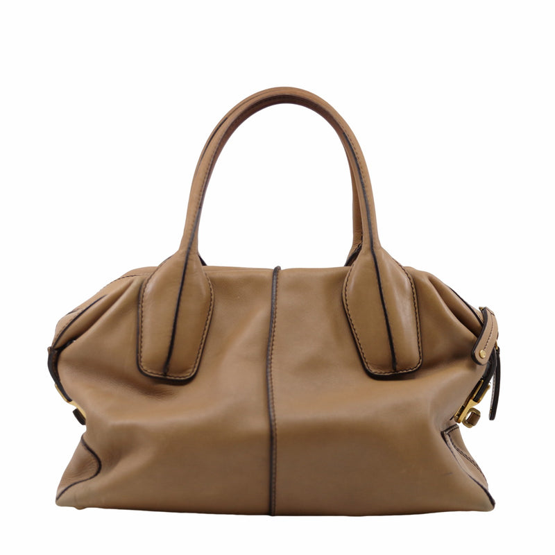 Two-way Shoulder Handbag Leather Brown - L'UXE LINK