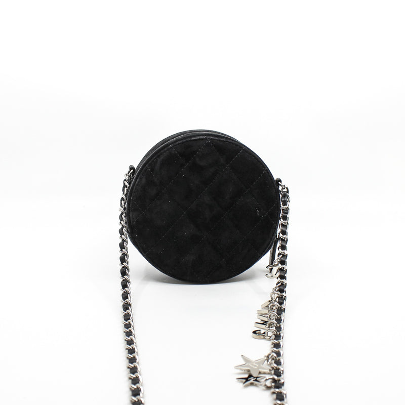 round bag black suede crystal star phw seri 29