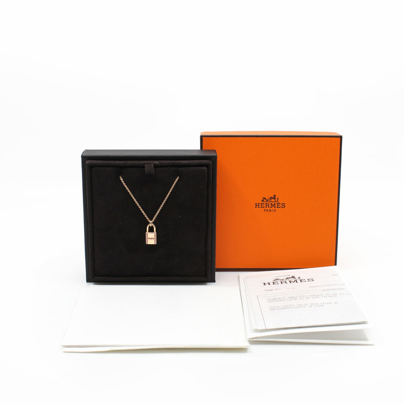 neckalce Amulettes Cadenas lock pink H 18 k lock seri 20