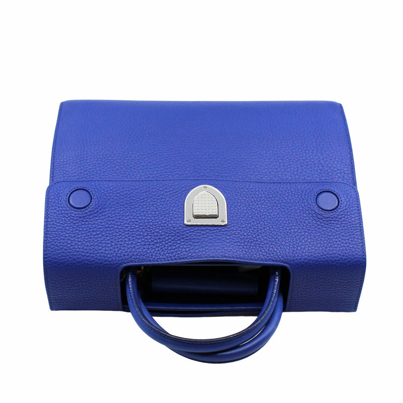 Diorever Handbag Medium Leather  Blue PHW
