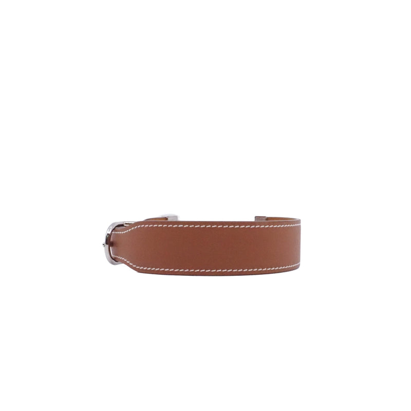 brown chain with leather wide bracelet rrp2105 - L'UXE LINK