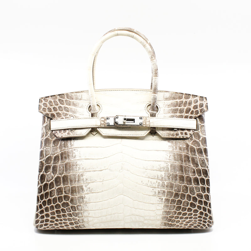 BIRKIN 30 BLANC HIMALAYA NILOTICUS CROCODILE phw stamp T