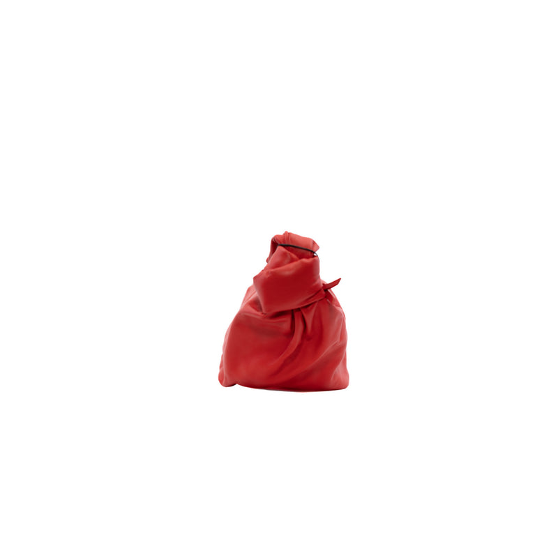 small double knot bag in leather red