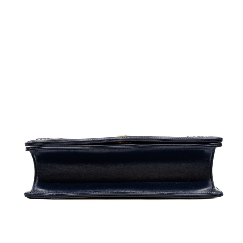 ama medium with bead studs in lambskin blue ghw