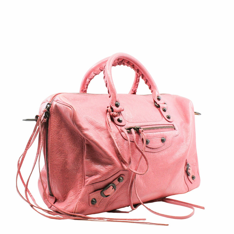 CITY HANDBAG LEATHER PINK
