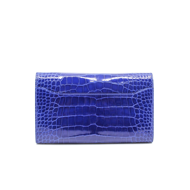 constance wallet crocodile 7T blue phw Q stamp - L'UXE LINK