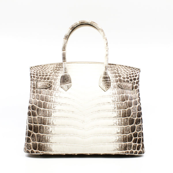 BIRKIN 30 BLANC HIMALAYA NILOTICUS CROCODILE phw stamp T