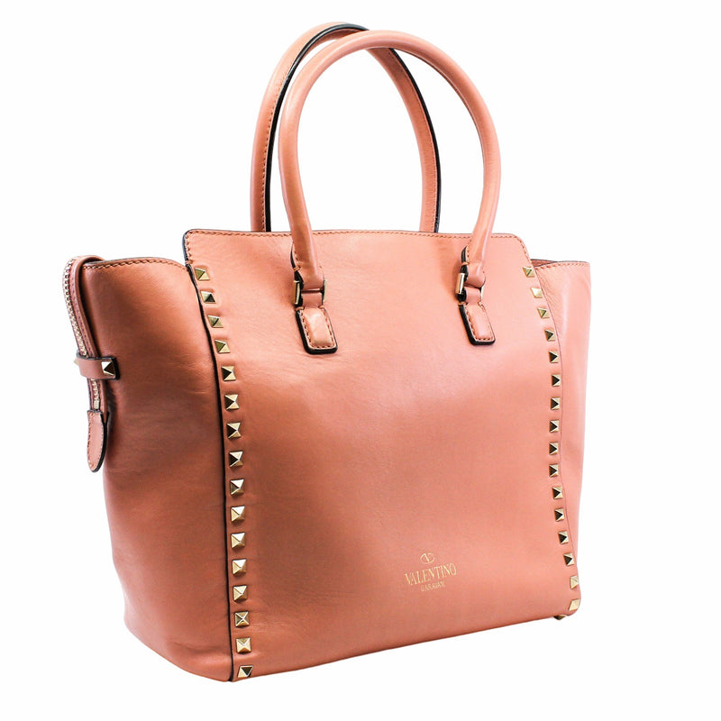 tote bag small with long strap leather peach pink ghw