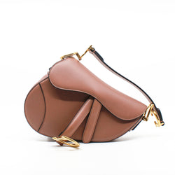 saddle small in leather nude beige ghw - L'UXE LINK