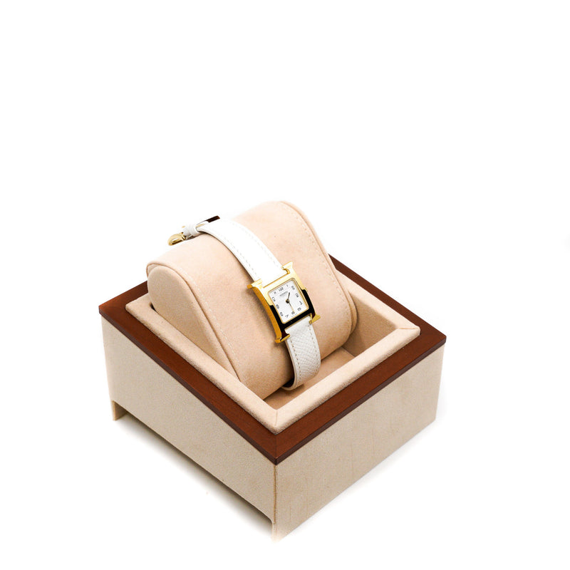 Heure H watch, Small model, 25 mm in ghw white epsom band #3610164 rrp 5100 - L'UXE LINK