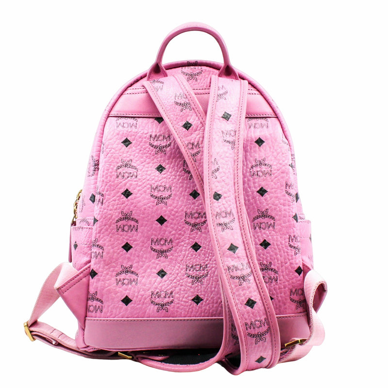 METALLIC VISETOS STUDDED SMALL DUAL STARK BACKPACKL PINK  GHW - L'UXE LINK