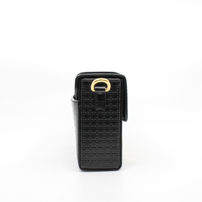 motntaigne 30 mini black gride printed ghw - L'UXE LINK