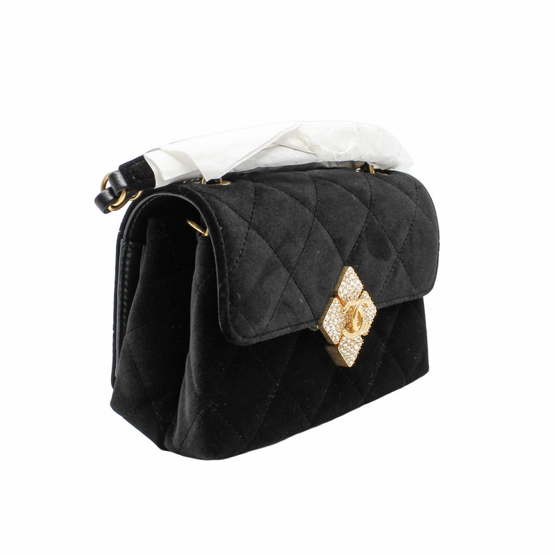 velvet ctystal buckle cc black ghw seri l9 - L'UXE LINK