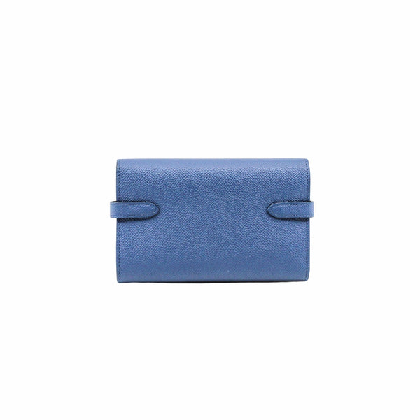 kelly short wallet epsom leather r2 blue agate  phw