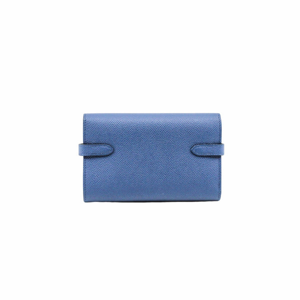 kelly short wallet epsom leather r2 blue agate  phw - L'UXE LINK