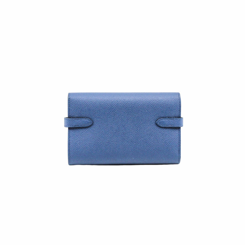 kelly short wallet epsom leather r2 blue agate  phw - L'UXE LINK