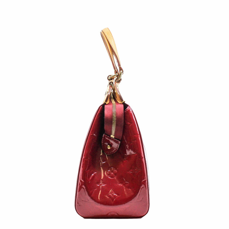 BREA HANDBAG MONOGRAM VERNIS MM pink patent - L'UXE LINK