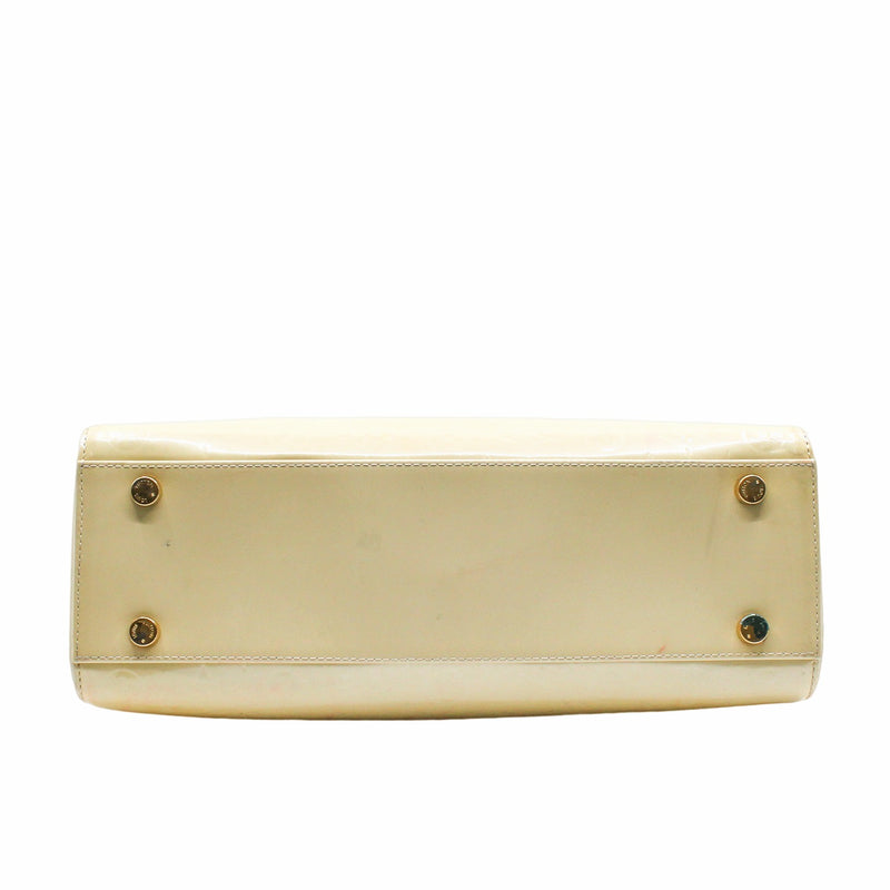 Brea Blanc Corail Monogram Vernis Patent Leather White - L'UXE LINK