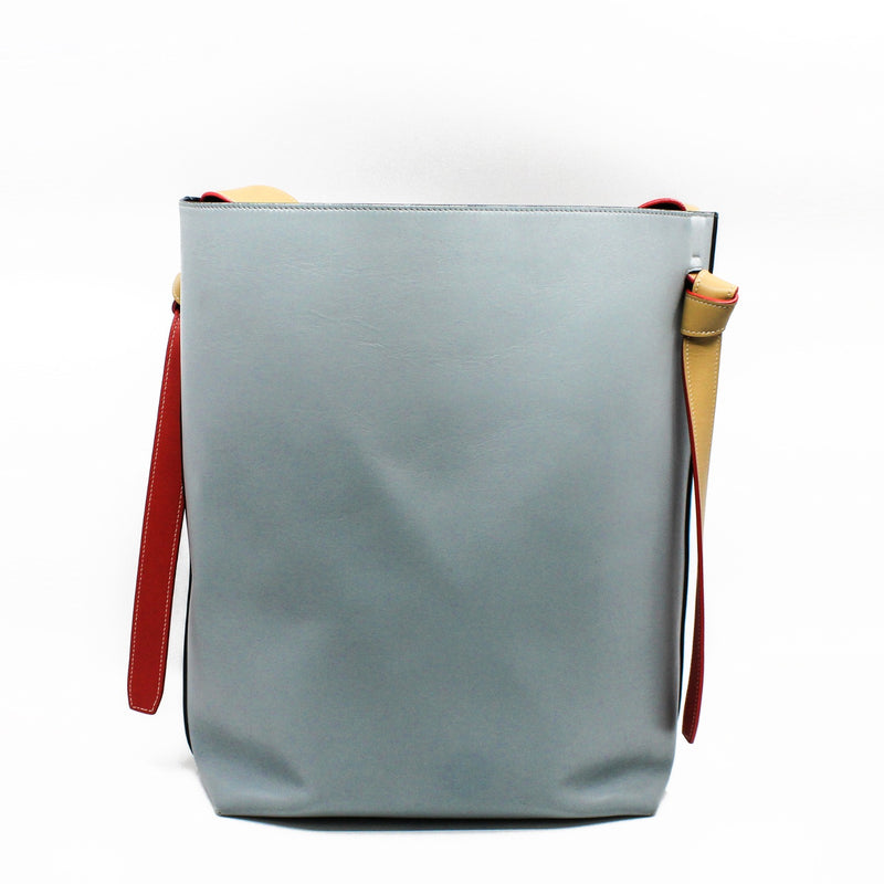 TWISTED  tote leather blue beige orange - L'UXE LINK