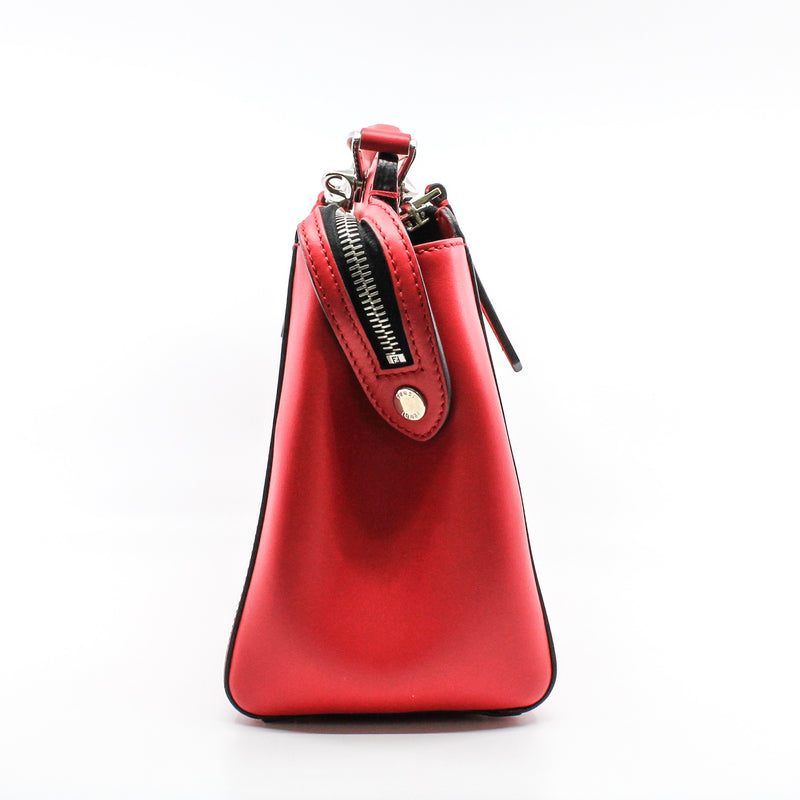 Fendi Off RED Leather Dotcom Top Handle Bag - L'UXE LINK