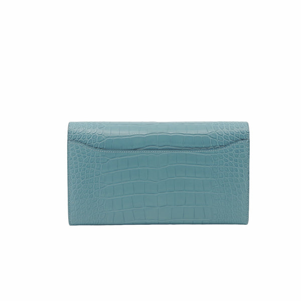 constance long wallet 3Z blue saint cyr phw crocodile X stamp - L'UXE LINK