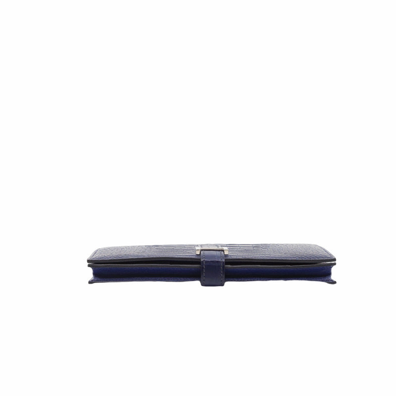 H bearn long wallet crocodile navy PHW - L'UXE LINK