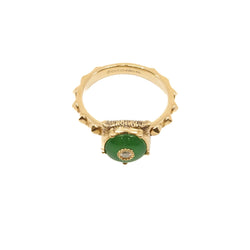 18k green diamond ring - L'UXE LINK