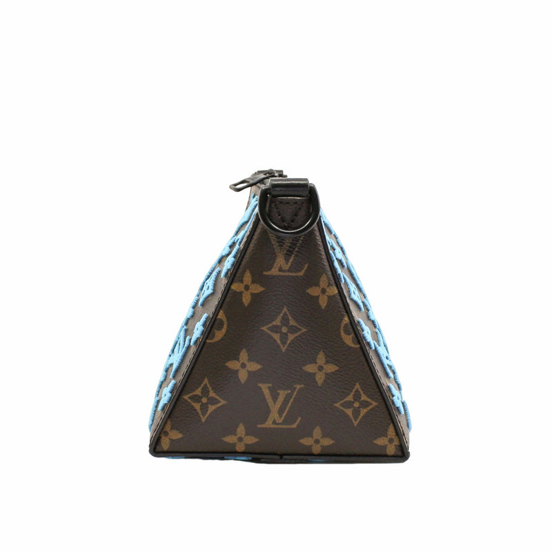 Monogram Tuffetage Triangle Messenger Turquoise rrp3950 - L'UXE LINK