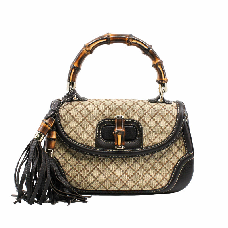 Bamboo Top Handle Bag GG Canvas - L'UXE LINK