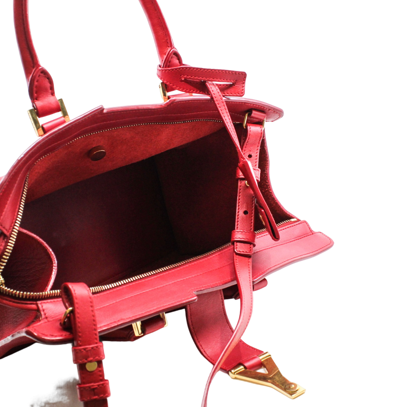 CHYC CABAS TOTE SMALL LEATHER RED GHW - L'UXE LINK