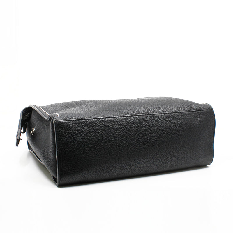 men large top handle bag in leather gray - L'UXE LINK