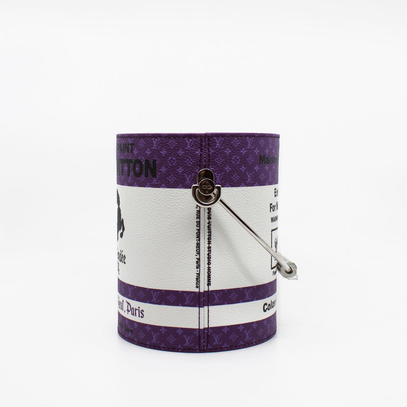Paint Can  leaher white mix purple  phw - L'UXE LINK