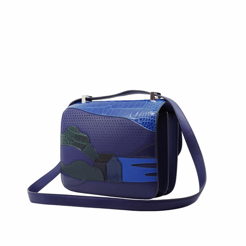 CONSTANCE 24 mix alligator navy purple SHW STAMP C - L'UXE LINK