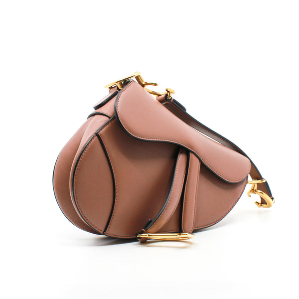 saddle small in leather nude beige ghw - L'UXE LINK