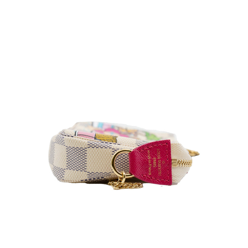 pochette accessories with vivian pear in damier azur - L'UXE LINK