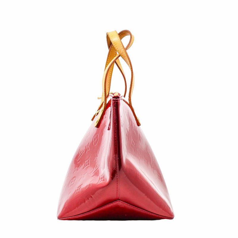 Bellevue Handbag Monogram Vernis Petent Leather  In Red - L'UXE LINK