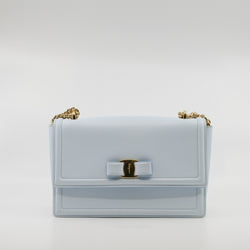 Vala  chain bag leather Light blue ghw
