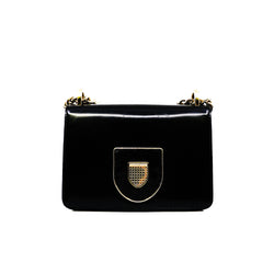 mini ama with sequin buckle in patent black ghw 2016 - L'UXE LINK