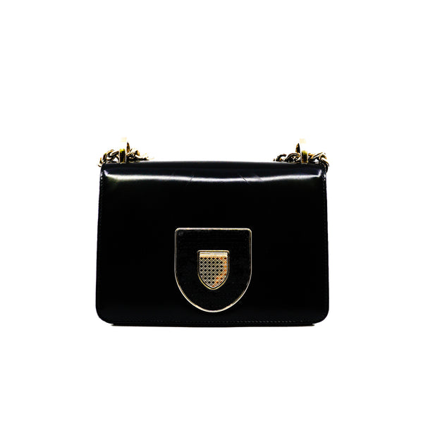 mini ama with sequin buckle in patent black ghw 2016 - L'UXE LINK