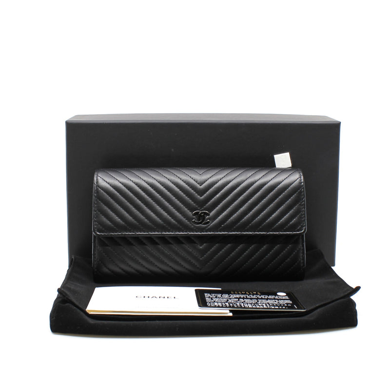 long  wallet leather black phw seri 22