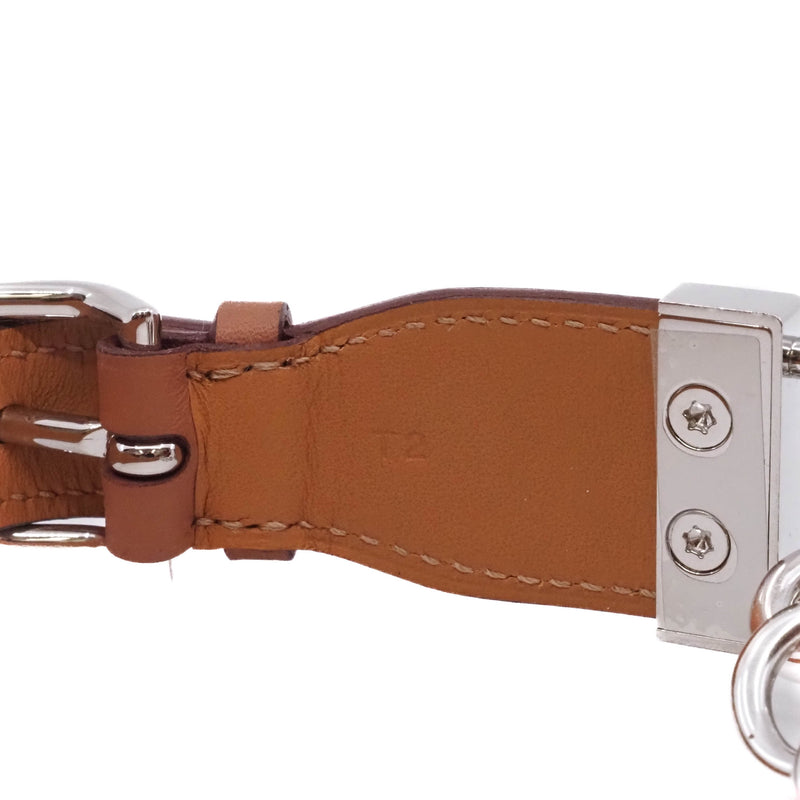 brown chain with leather wide bracelet rrp2105 - L'UXE LINK