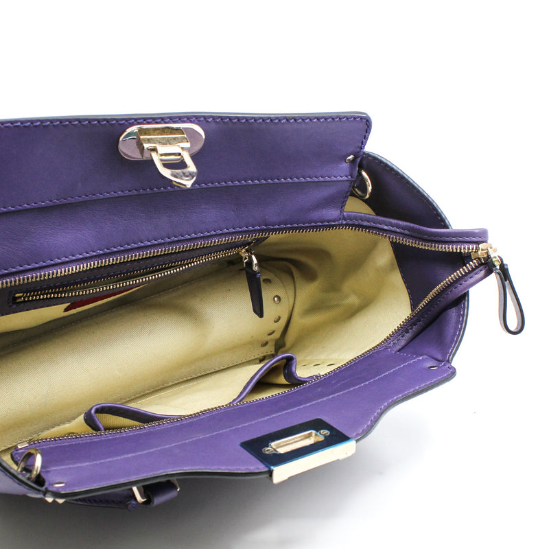 ROCKSTUD TOTE PEBBLED SMALL LEATHER purple PHW - L'UXE LINK