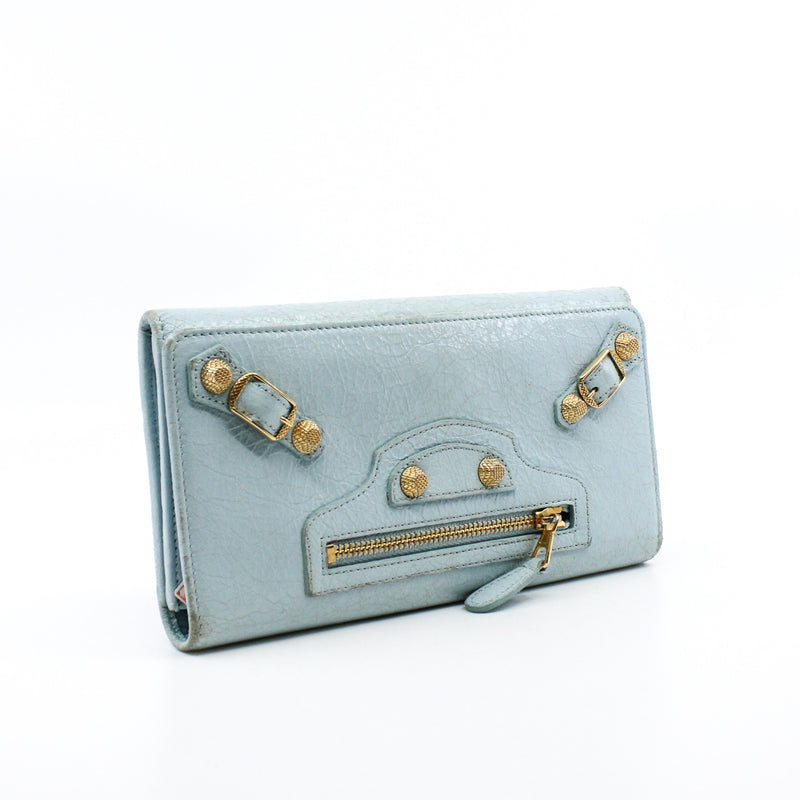 small leather wallet blue ghw - L'UXE LINK