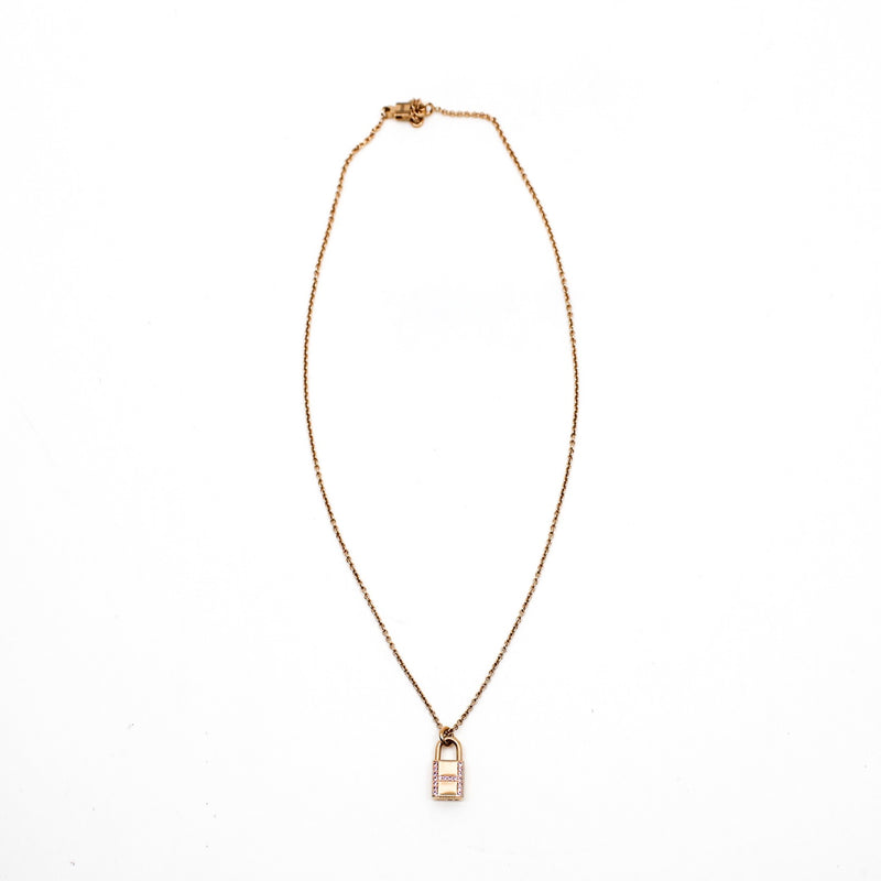 neckalce Amulettes Cadenas lock pink H 18 k lock seri 20