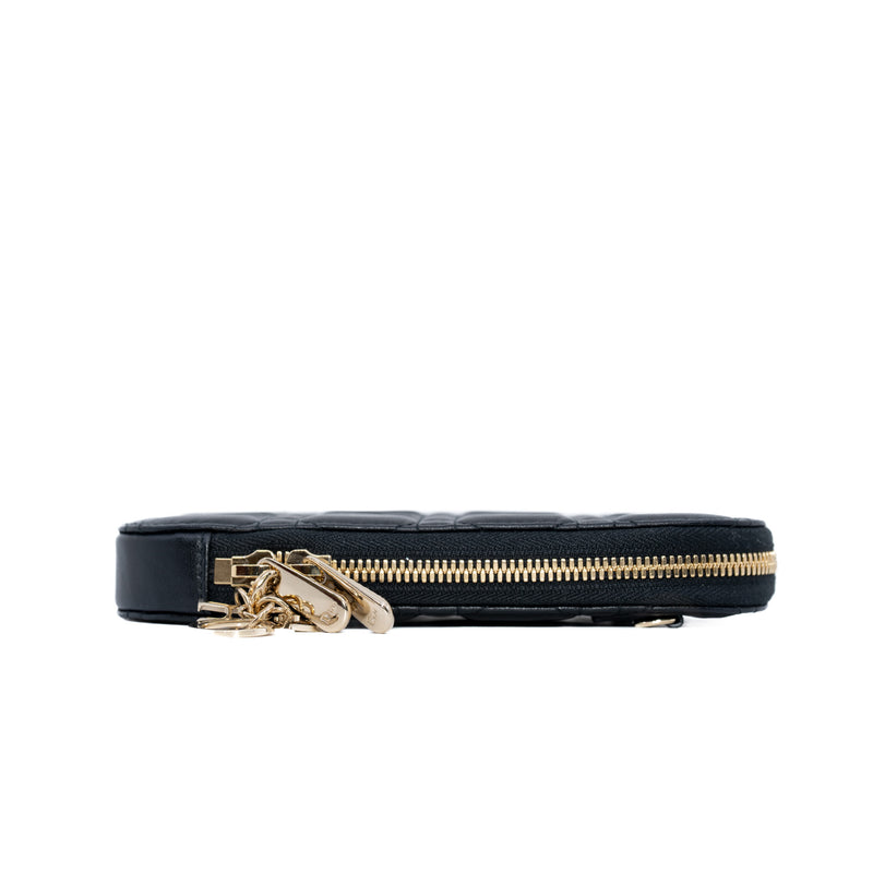 lady dior clutch in lambskin black ghw L'UXE LINK