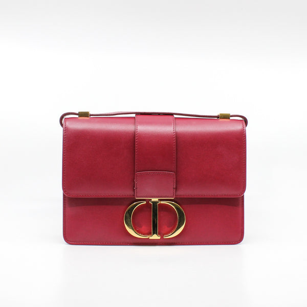 30 montaigne bag red leather ghw