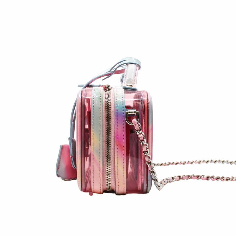 Filigree Vanity Case Small PVC with Lambskin Pink PHW