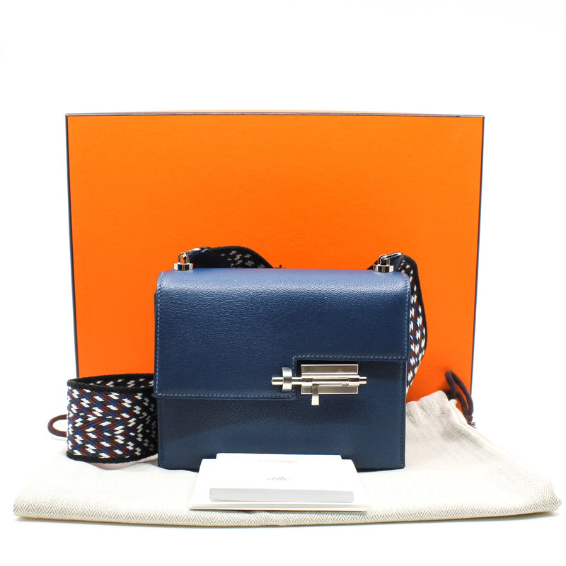 verrou mini goat phw in deep blue mix rouge vif color strap Y stamp - L'UXE LINK